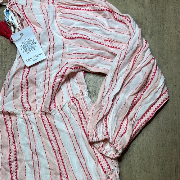 Blue Island White and Pink Swim Coverup - Picture 3 of 6